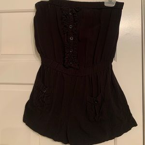Forever 21 Black Ruffled Romper